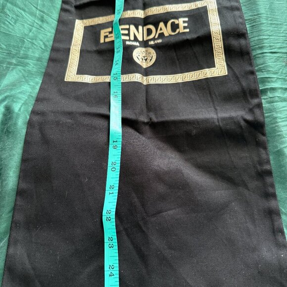 Fendace Dust Bag | Versace x Fendi Collaboration | Black with Gold Logo - Picture 2 of 4